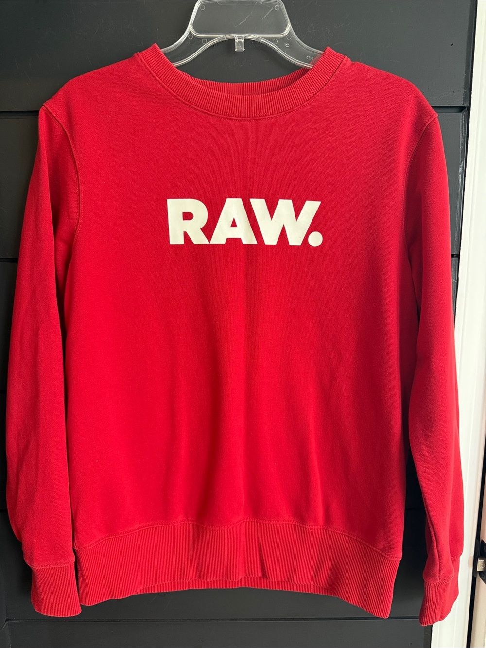 G-Star RAW Red Crewneck Sweatshirt with White Logo